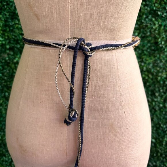 Vintage Boho Navy Gold Silver Rope Twisted Twist main image 4